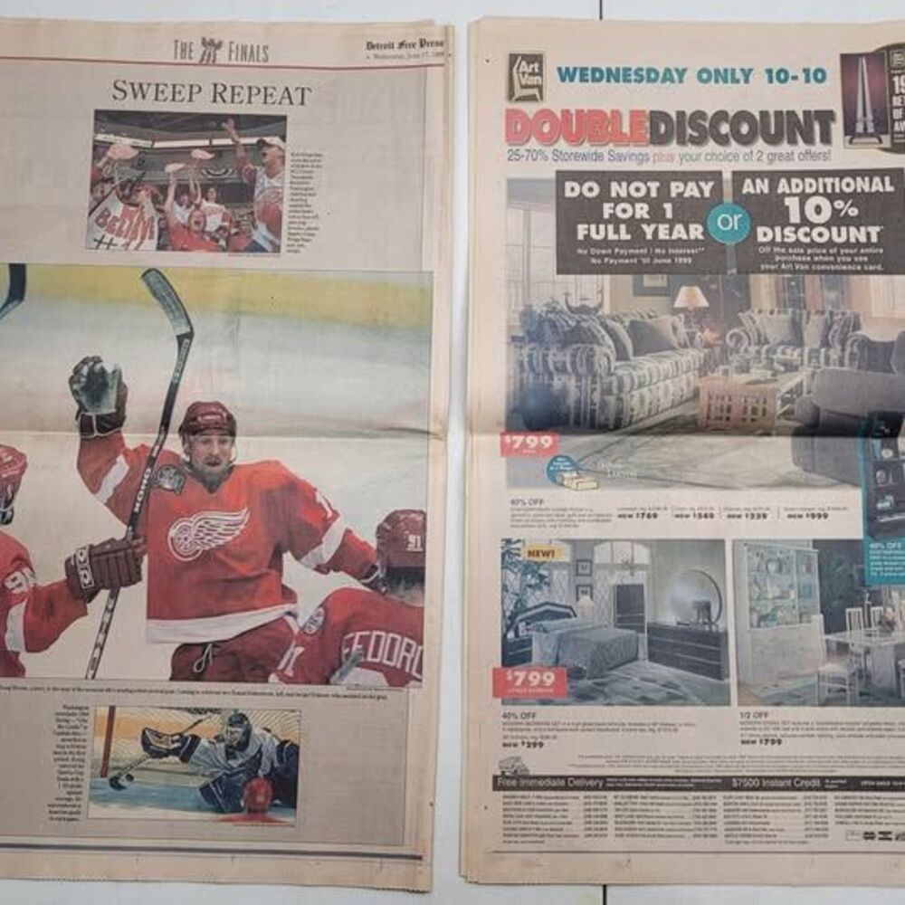 1998 Detroit Red Wings Stanley Cup Detroit Free Press Newspapers